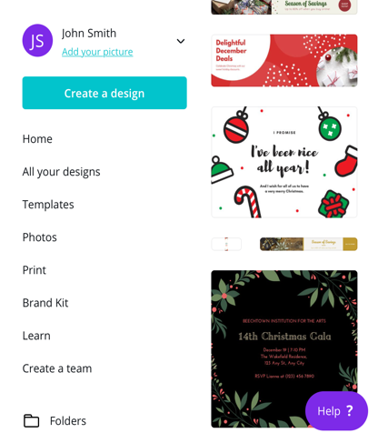 Searched Template Designs on Mobile Screen